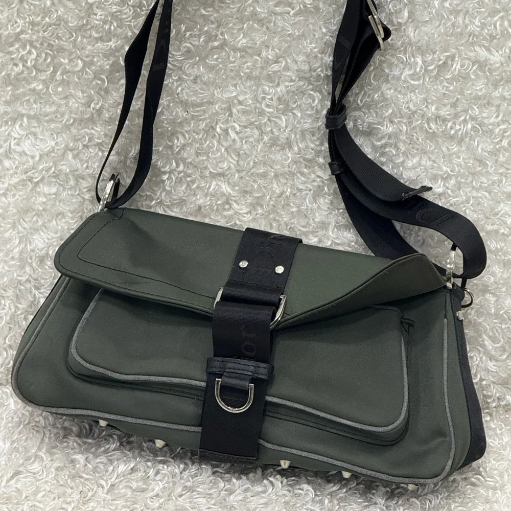 Christian Dior Stylish Embellished Satin Pochette Handle Bag